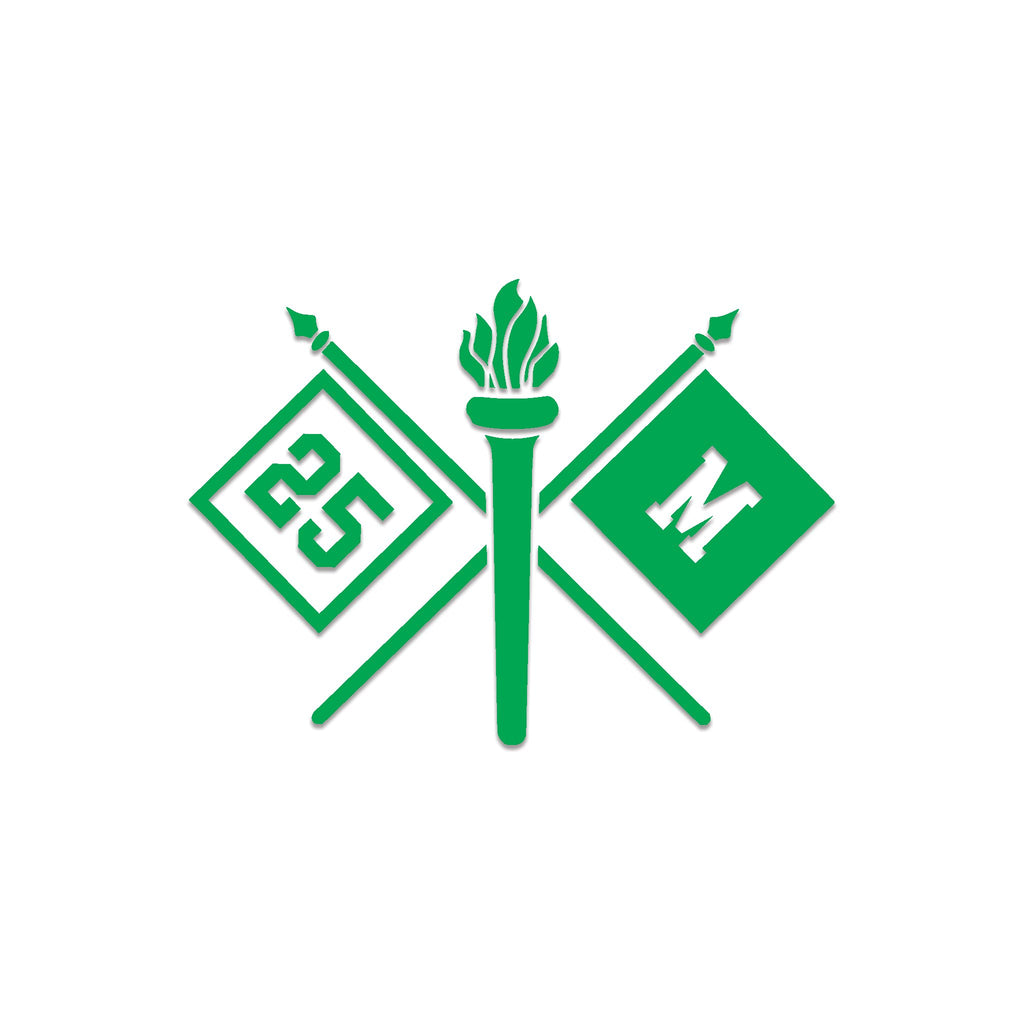 Inkfidel MOS 25M Multimedia Illustrator Crossed Flags Decal Green