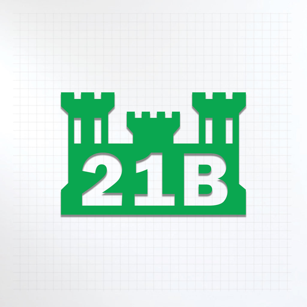 Inkfidel MOS 21B Combat Engineer Castle Decal Green