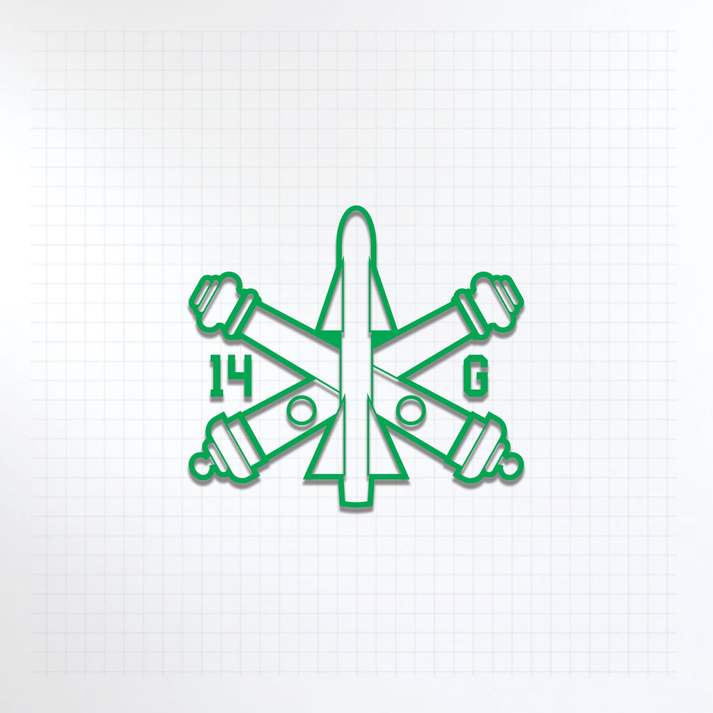 Inkfidel MOS 14G Air Defense Battle Management System Operator Missle Decal Green