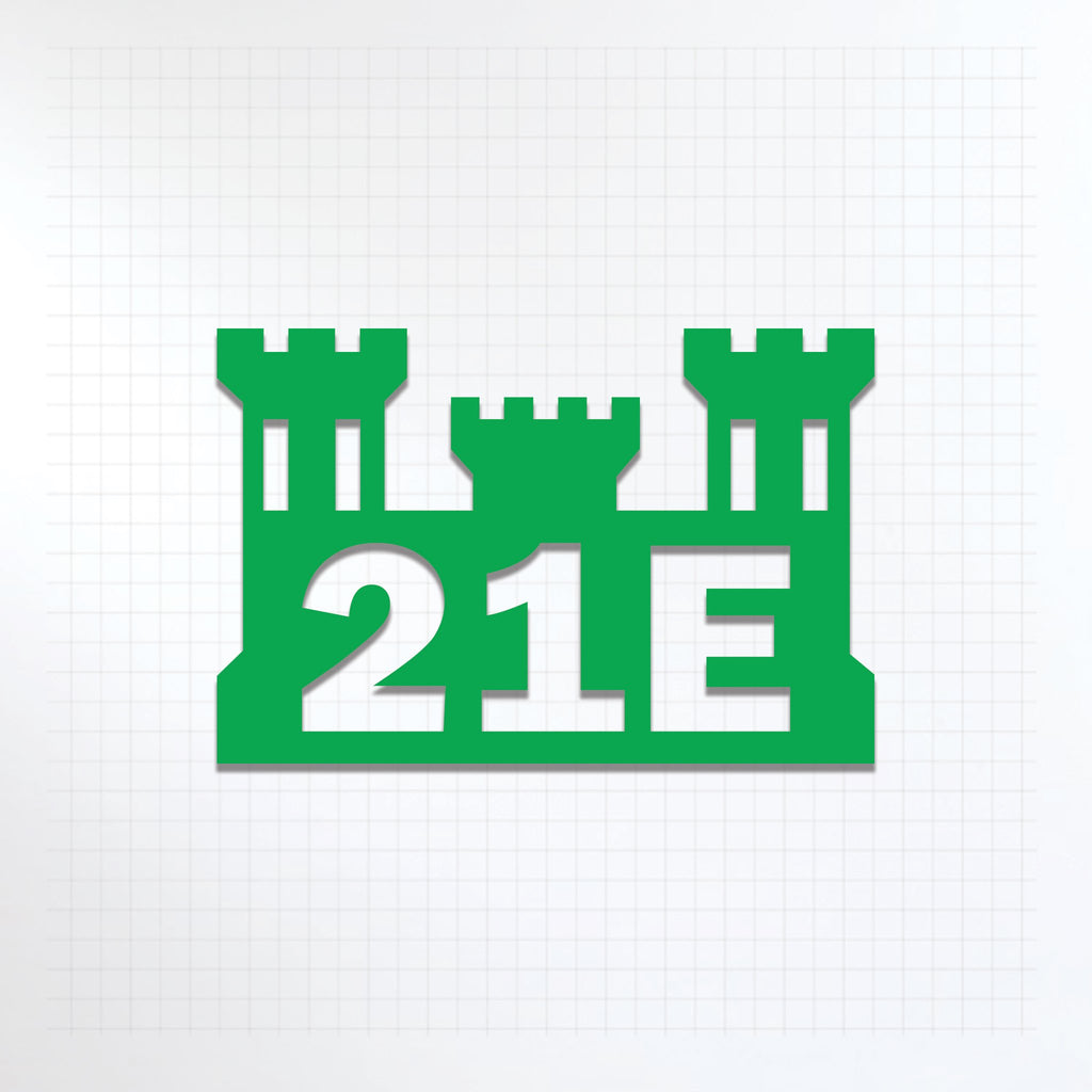Inkfidel MOS 21E Heavy Construction Equipment Operator Castle Decal Green