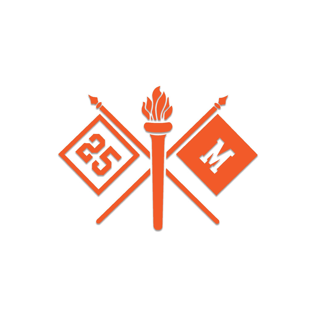 Inkfidel MOS 25M Multimedia Illustrator Crossed Flags Decal Orange