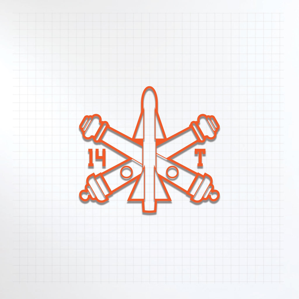 Inkfidel MOS 14T Patriot Launching Station Enhanced Operator/Maintainer Missle Decal Orange