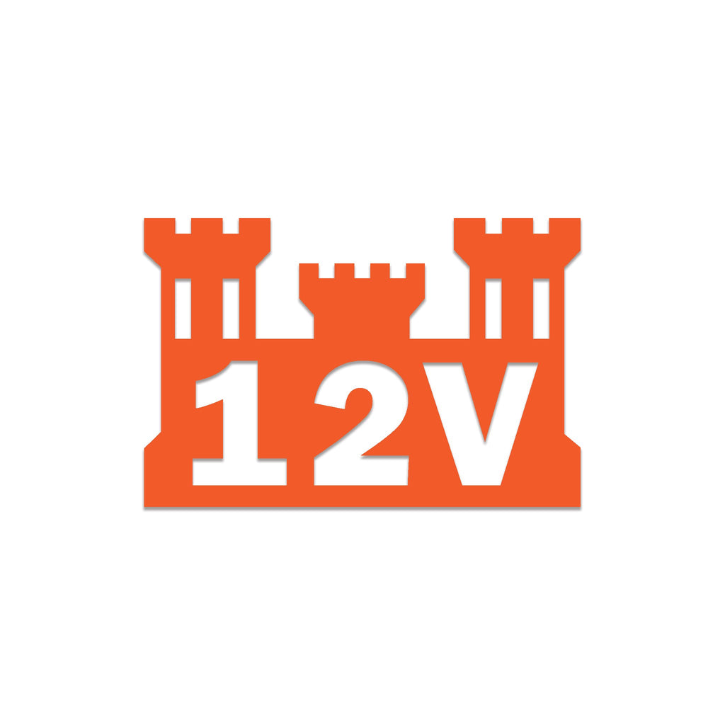 Inkfidel MOS 12V Concrete and Asphalt Equipment Operator Castle Decal Orange