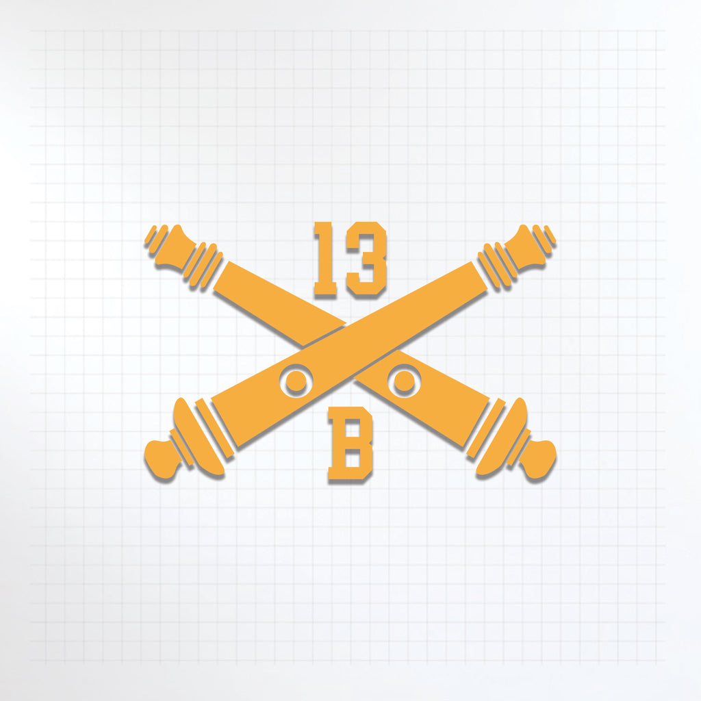 Inkfidel MOS 13B Cannon Crewmember Crossed Cannons Decal Yellow