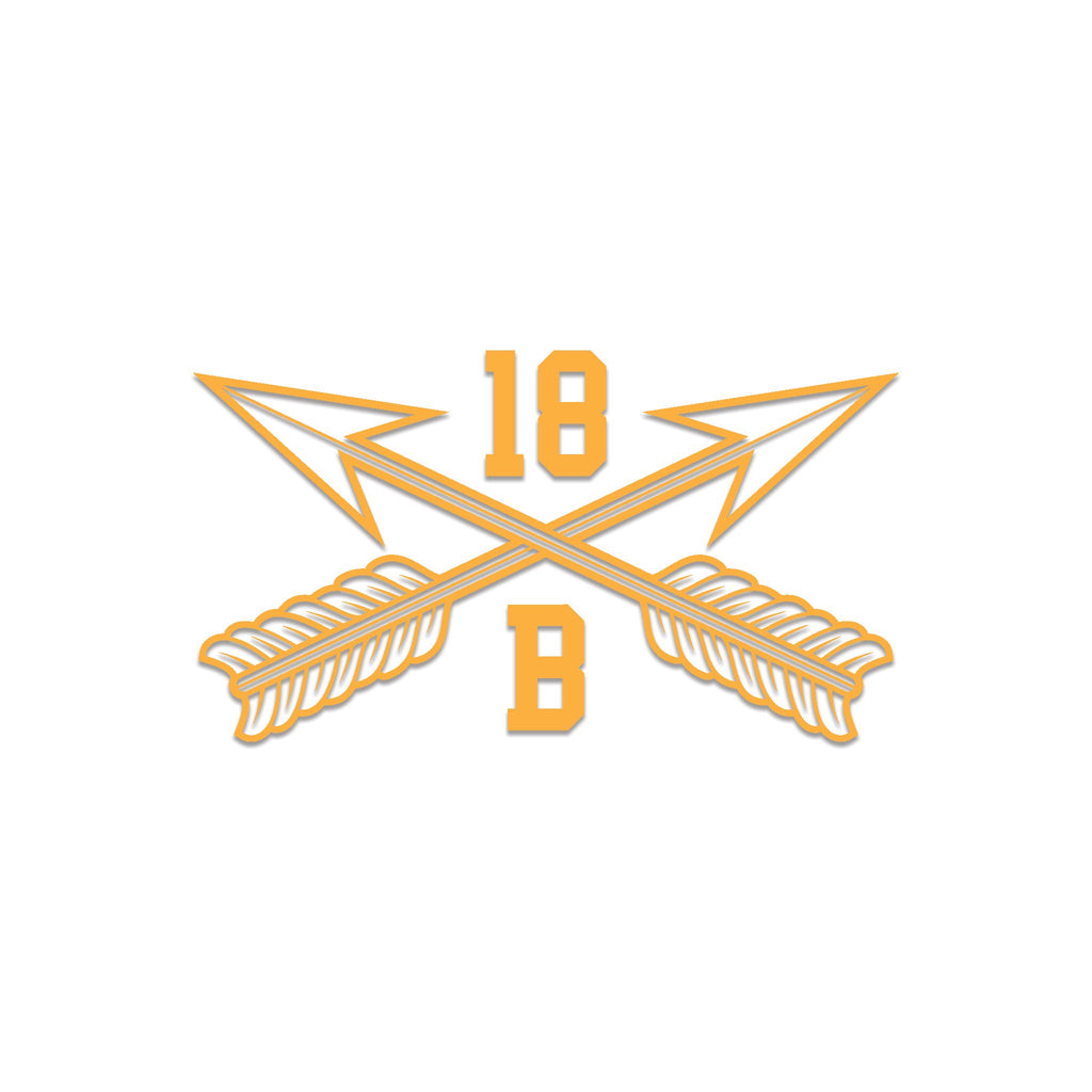 Inkfidel MOS 18B Special Forces Weapons Sergeant Crossed Arrows Decal Yellow