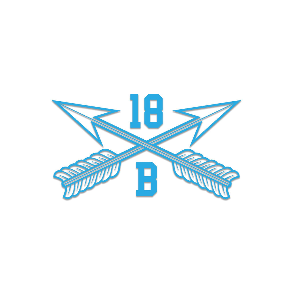 Inkfidel MOS 18B Special Forces Weapons Sergeant Crossed Arrows Decal Blue