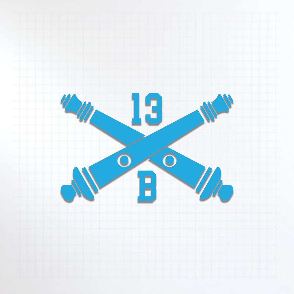 Inkfidel MOS 13B Cannon Crewmember Crossed Cannons Decal Blue