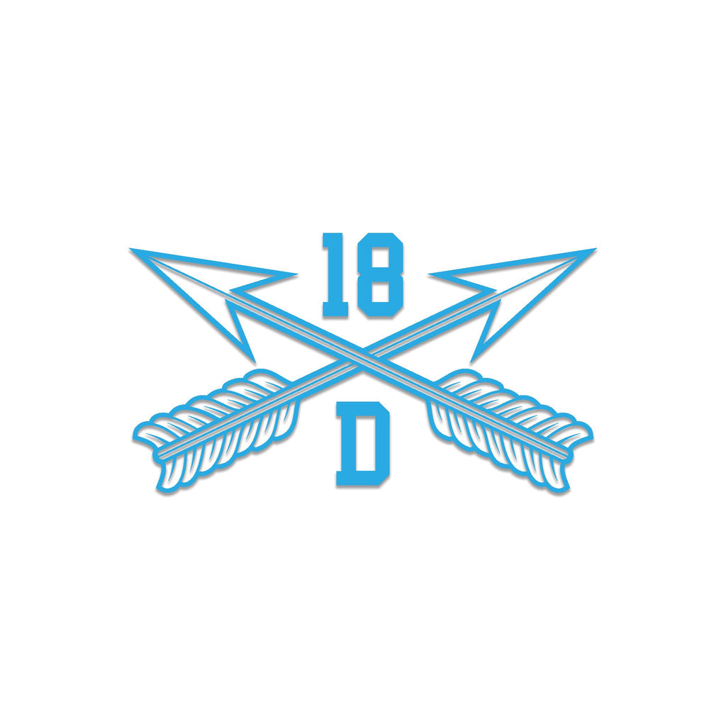 Inkfidel MOS 18D Special Forces Medical Sergeant Crossed Arrows Decal Blue
