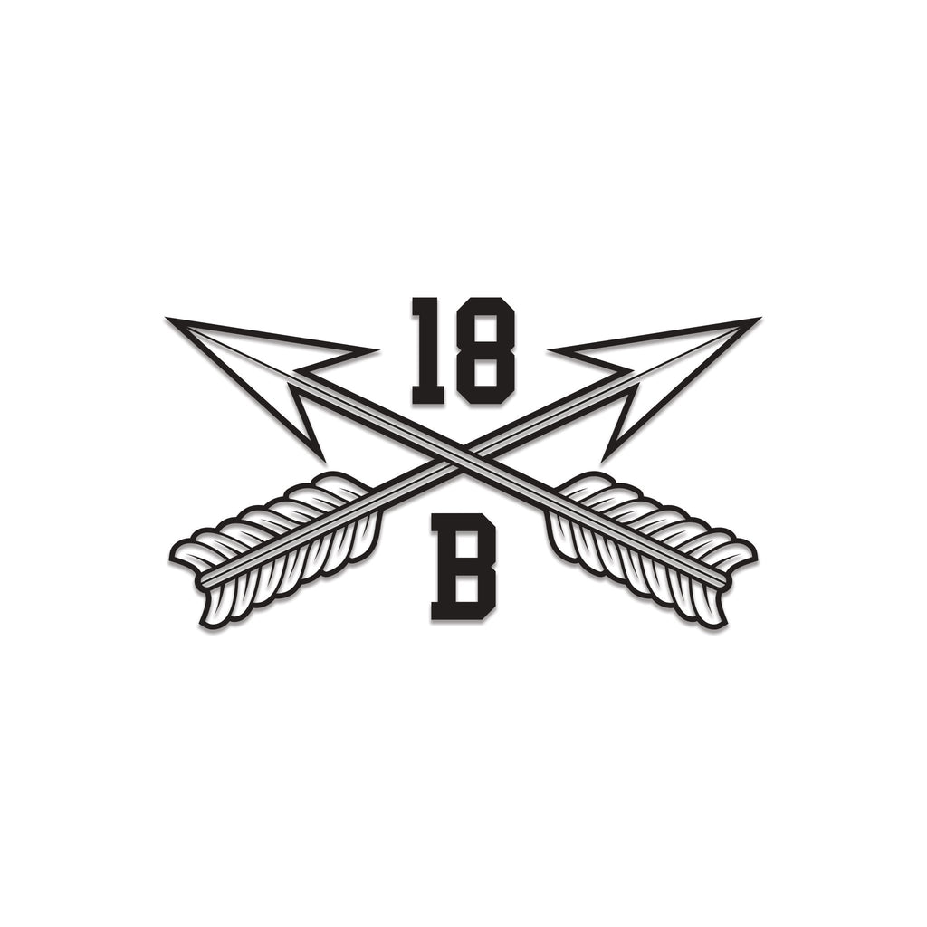Inkfidel MOS 18B Special Forces Weapons Sergeant Crossed Arrows Decal Black