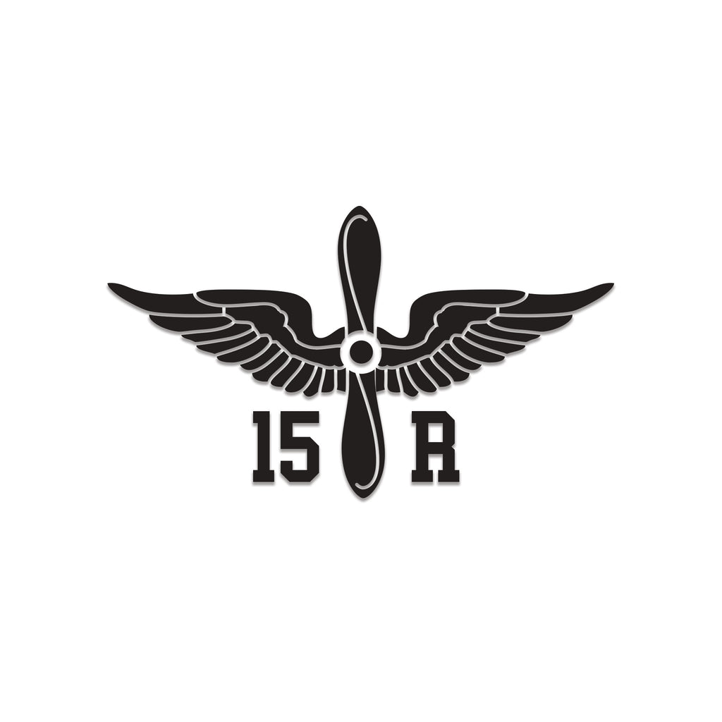 Inkfidel MOS 15R AH-64 Attack Helicopter Repairer Prop Insignia Decal Black