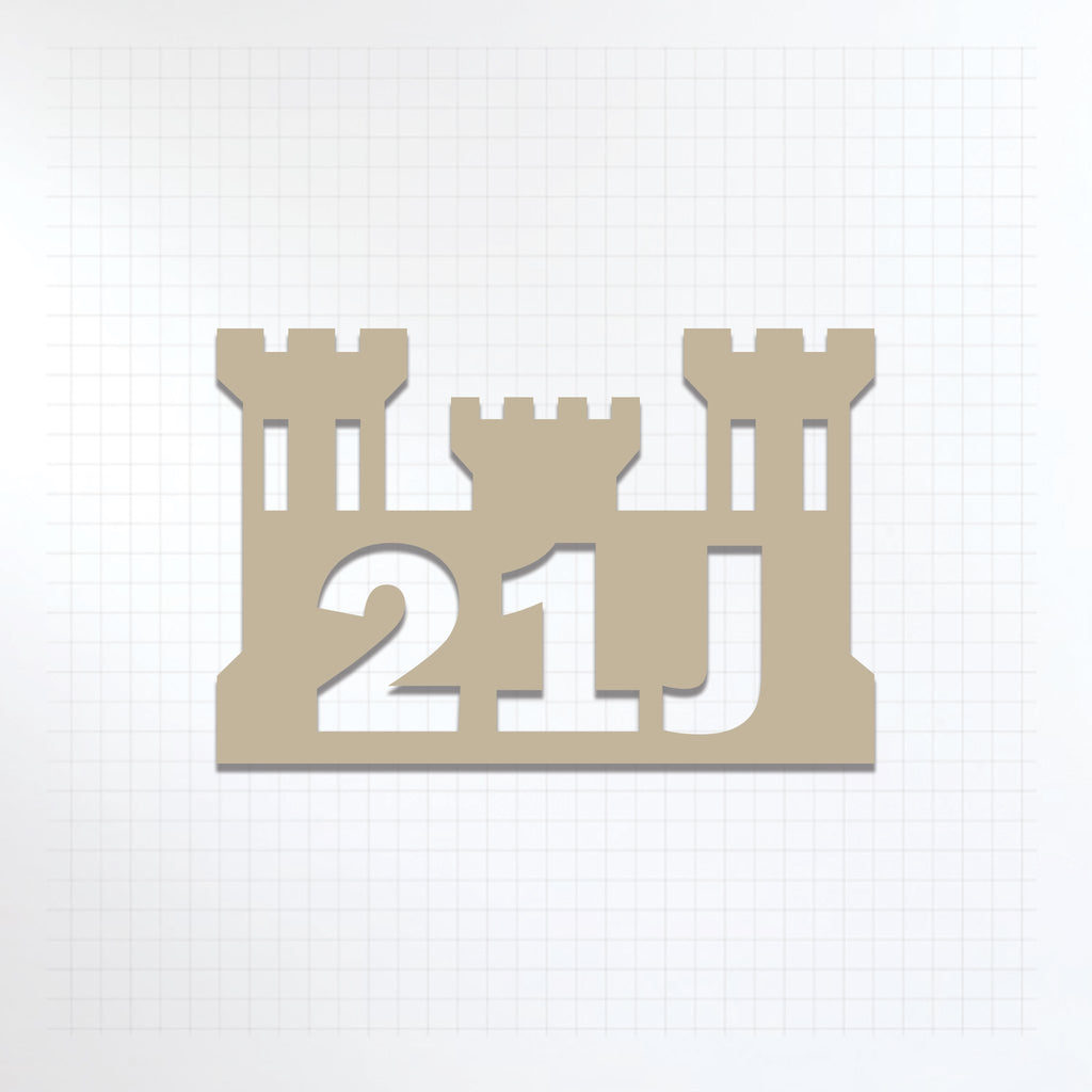 Inkfidel MOS 21J General Construction Equipment Operator Castle Decal Tan