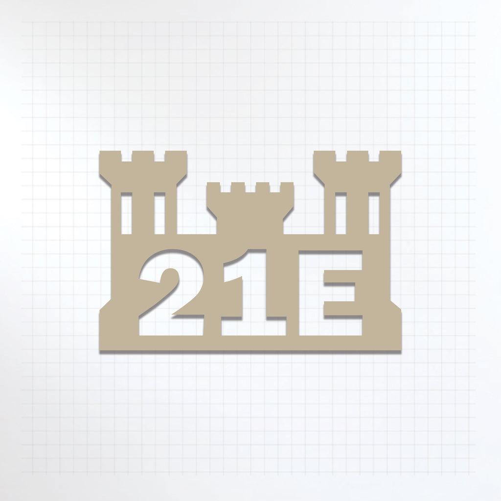 Inkfidel MOS 21E Heavy Construction Equipment Operator Castle Decal Tan