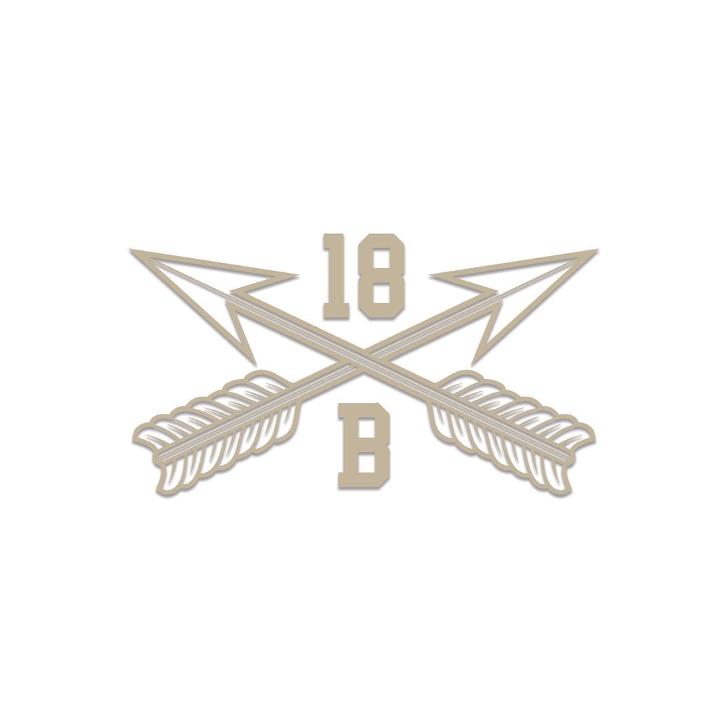 Inkfidel MOS 18B Special Forces Weapons Sergeant Crossed Arrows Decal Tan