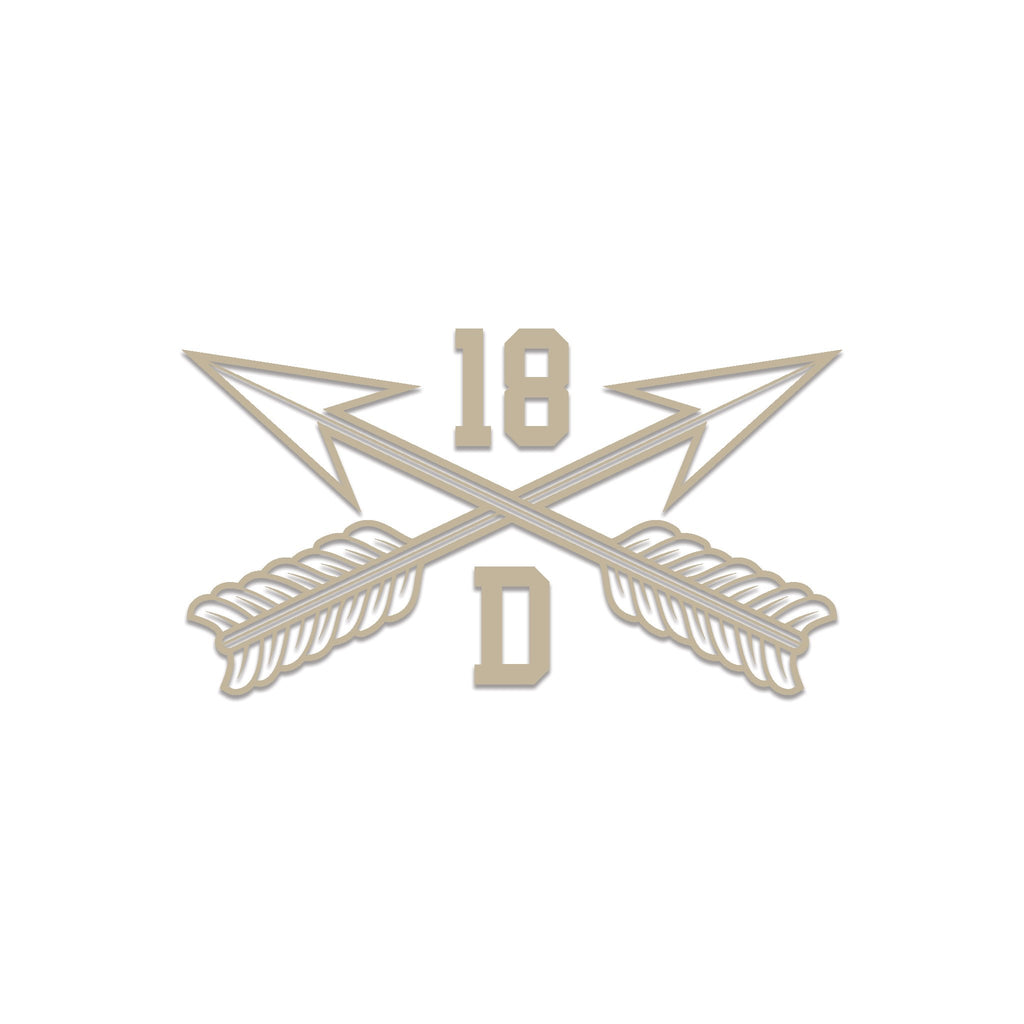 Inkfidel MOS 18D Special Forces Medical Sergeant Crossed Arrows Decal Tan