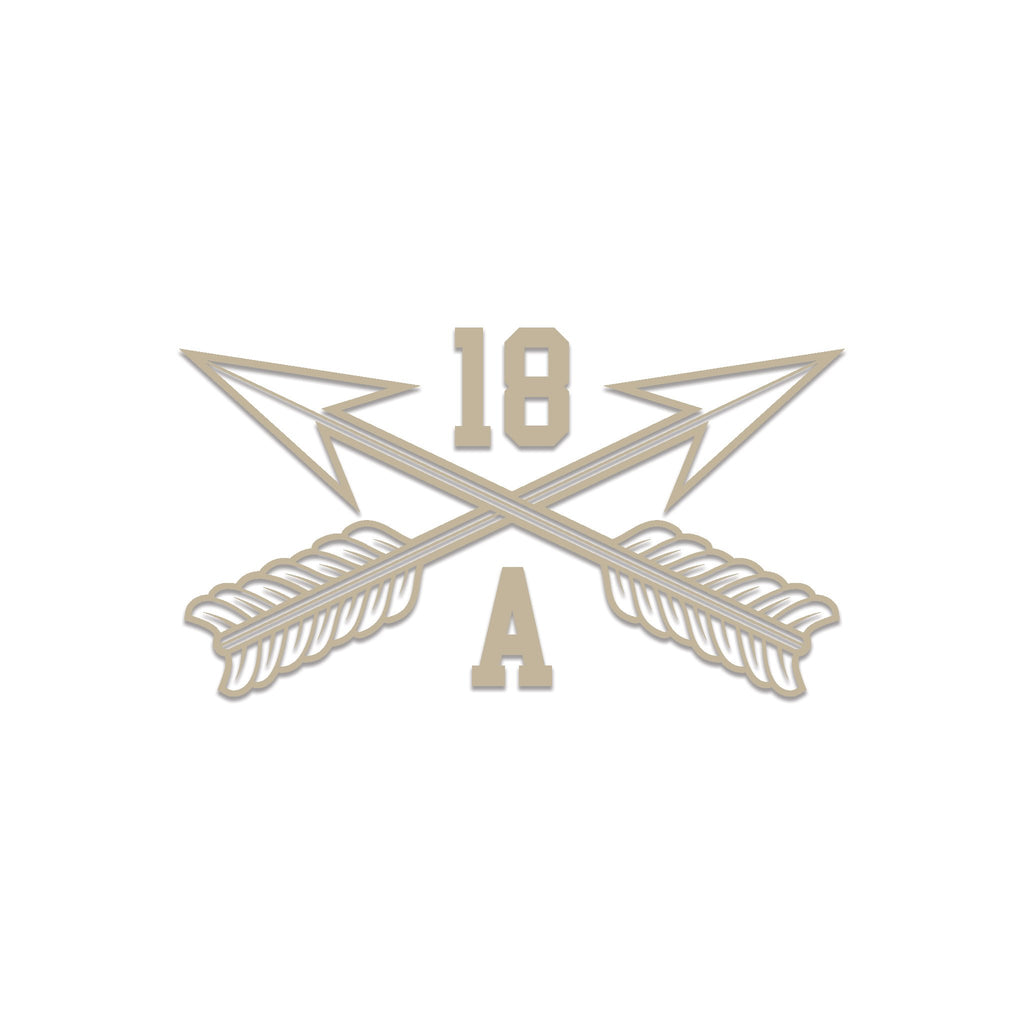 Inkfidel MOS 18A Special Forces Officer Crossed Arrows Decal Tan
