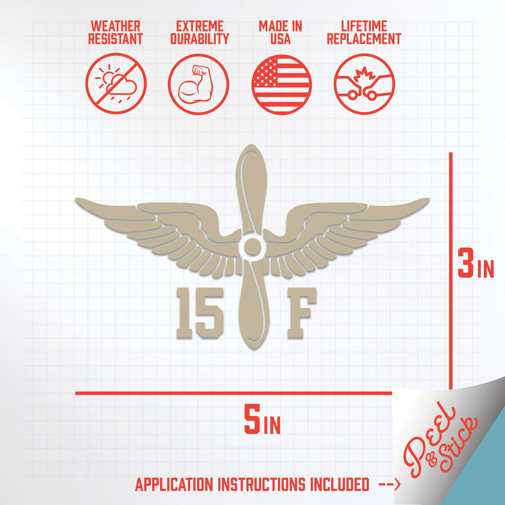 Inkfidel MOS 15F Aircraft Electrician Prop Insignia Decal Tan
