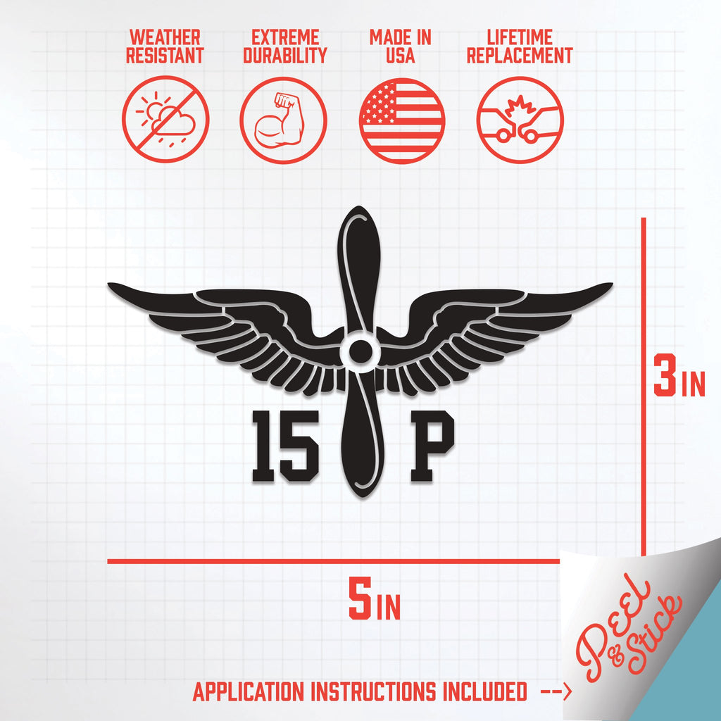 Inkfidel MOS 15P Aviation Operations Specialist Prop Insignia Decal Black