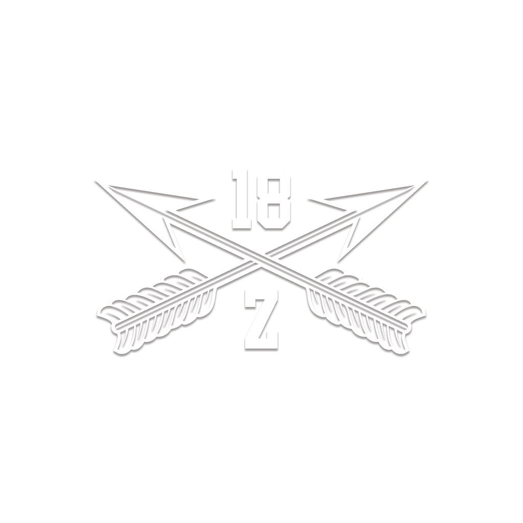 Inkfidel MOS 18Z Special Forces Senior Sergeant Crossed Arrows Decal White