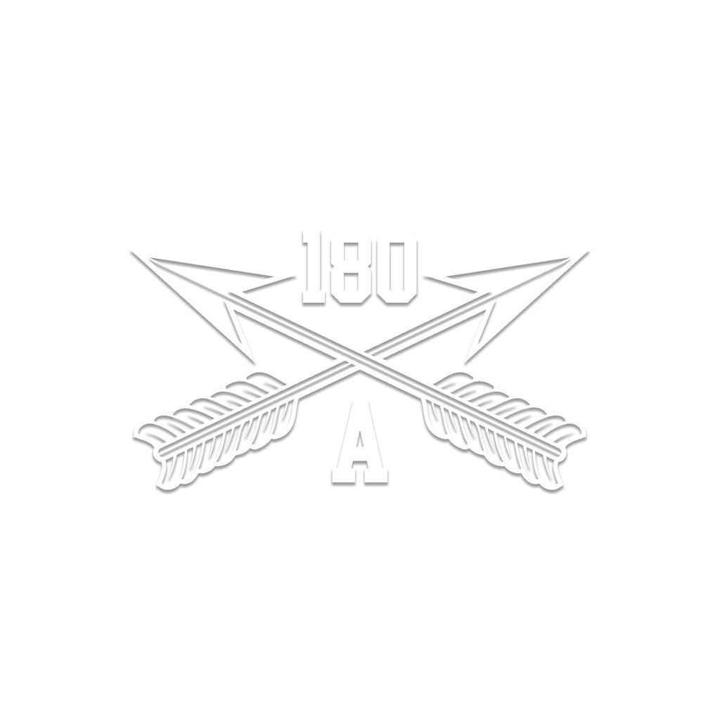 Inkfidel MOS 180A Special Forces Warrant Officer Crossed Arrows Decal White