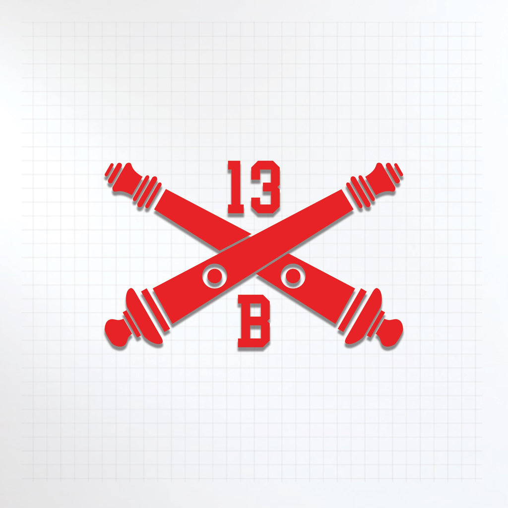 Inkfidel MOS 13B Cannon Crewmember Crossed Cannons Decal Red