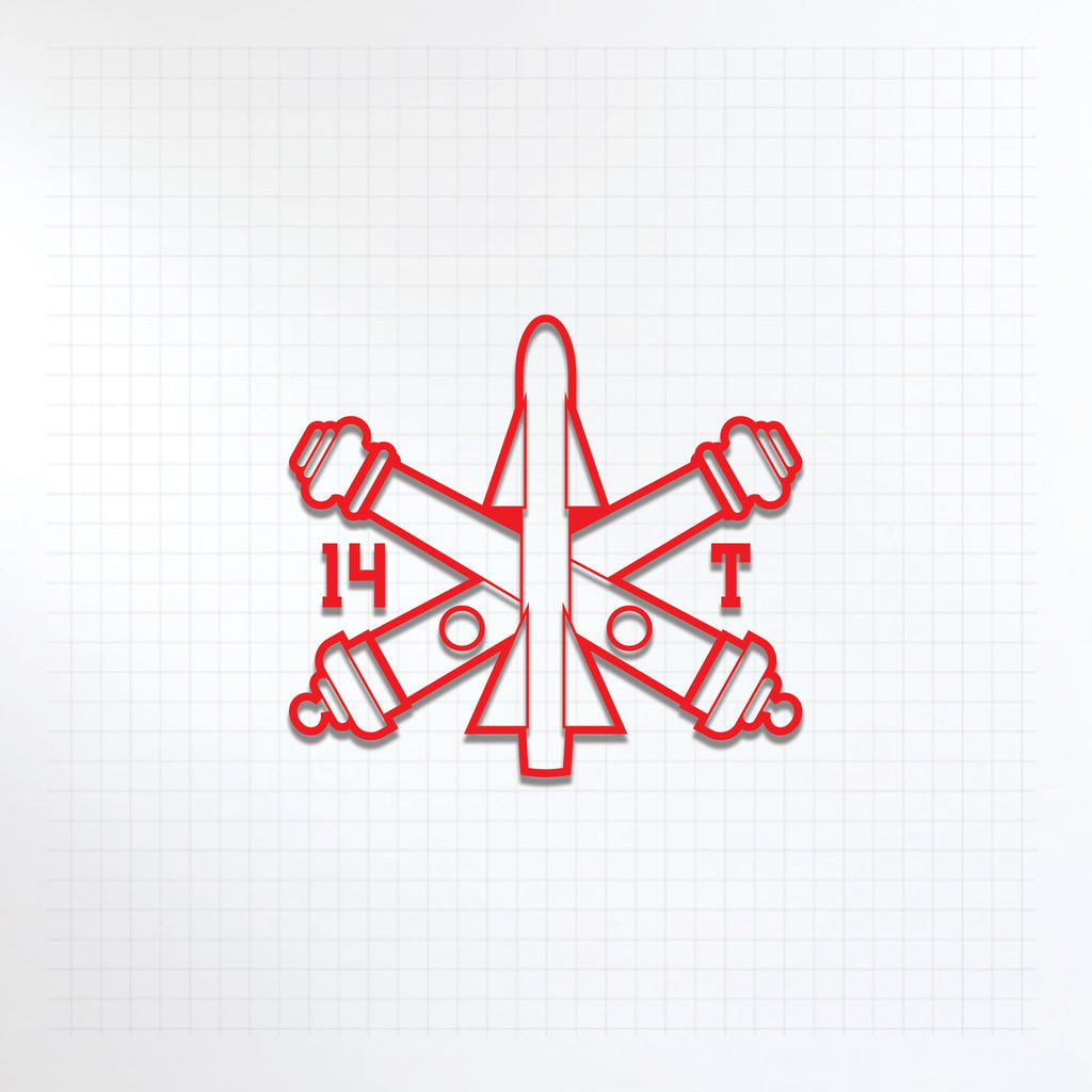 Inkfidel MOS 14T Patriot Launching Station Enhanced Operator/Maintainer Missle Decal Red