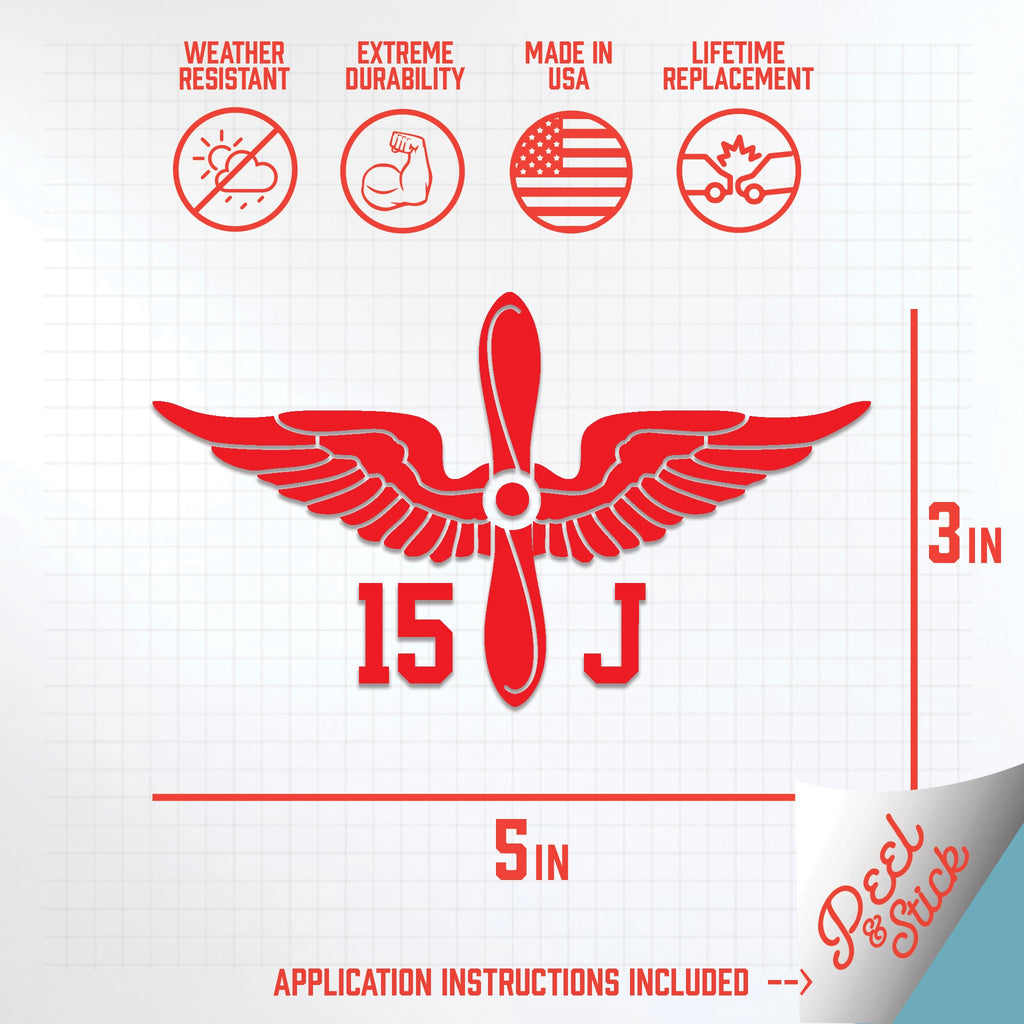 Inkfidel MOS 15J OH-58D Armament/Electrical/Avionics Systems Repairer Prop Insignia Decal Red
